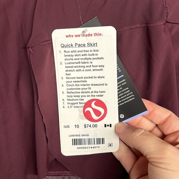 NWT Quick Pace Skirt size 10 Lululemon - Picture 6 of 6